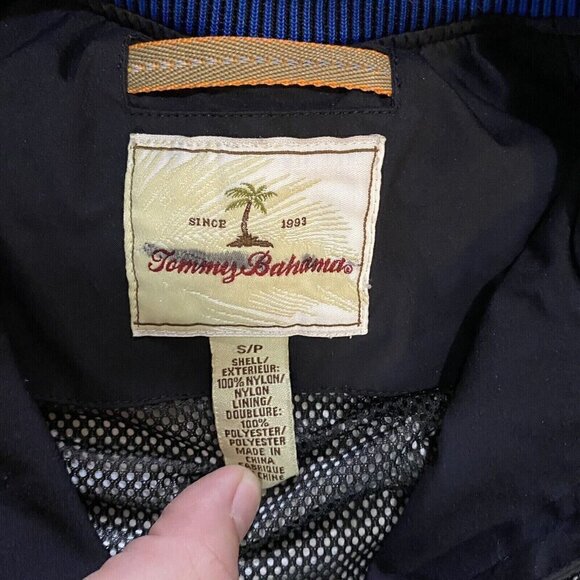 Tommy Bahama Vest Size Small Nylon Vest 1/4 Zip Pullover Mesh Lining Black - Picture 3 of 6
